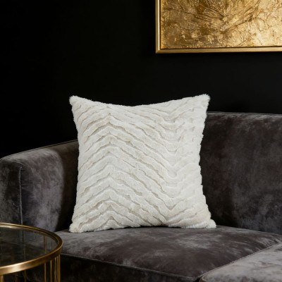 New Simple Solid Jacquard Plush Pillow Cover, Removable Decorative Cushion for Sofa