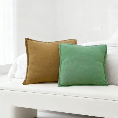 New Style Linen Piped Pillow - Minimalist Cushion for Living Room Decoration & Bedside